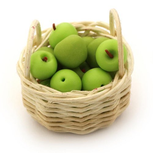 Mytinyworld Puppenhaus Miniatur Korb mit Handgefertigt Oma Smith Äpfel Mytinyworld Puppenhaus Miniatur Korb mit Handgefertigt Oma Smith Äpfel von MyTinyWorld