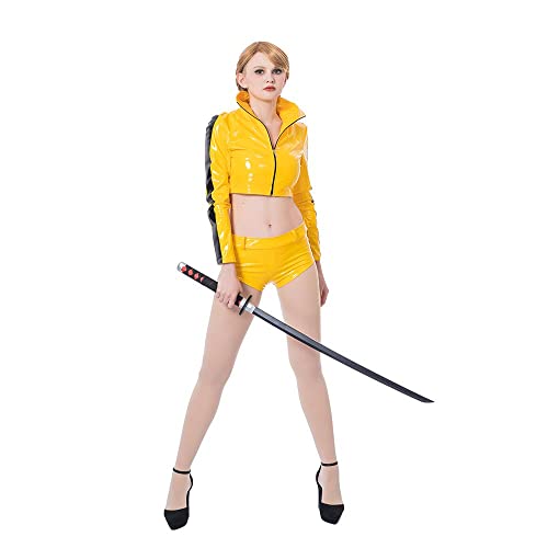 Damen Kill Bill Beatrix Kiddo Kostüm Outfit The Bride Kostüm Gelb Kung Fu Set-S von MyheroCos