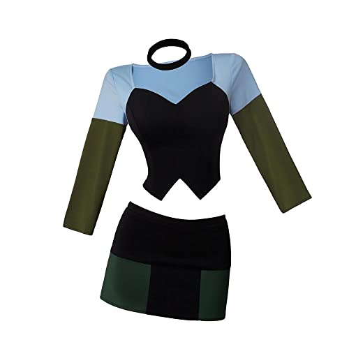 Total Drama Island Gwen Cosplay Kostüm Outfits Damen Crop Top und Minirock-M von MyheroCos