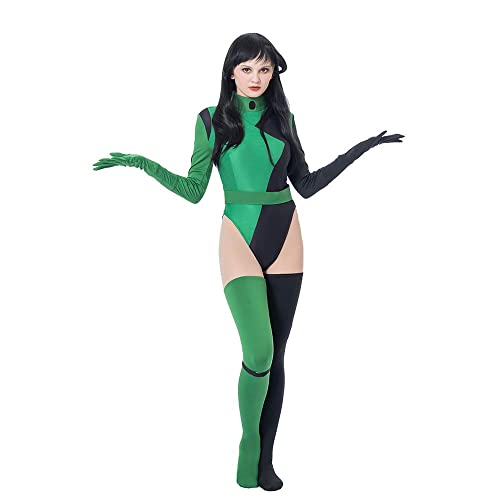 Villains Shego Cosplay Kostüm Damen Shego Body mit Handschuhen Strümpfe-S von MyheroCos