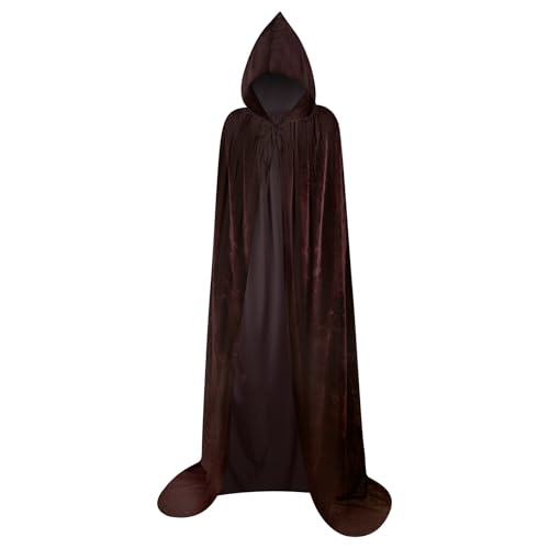 Myir JUN Halloween Umhang Unisex, Umhang mit Kapuze für Damen Herren Kinder Erwachsene Vampir Kostüm Jungen Halloween Kostüm (Braun, XL) von Myir JUN