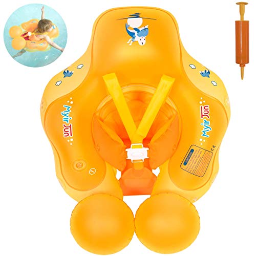 Myir JUN Schwimmring Baby, Aufblasbarer Baby Schwimmring Baby Schwimmreifen Schwimmhilfe mit Baby Schwimmsitz für Kleinkind Baby Float von 1-3 Jahre (L, Orange) von Myir JUN