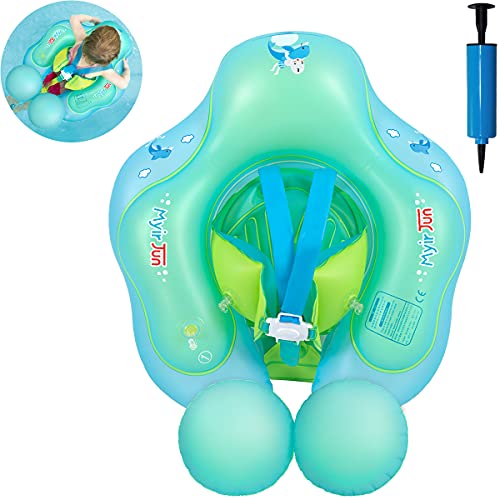 Myir Schwimmring Baby, Aufblasbare Baby Schwimmsitz Schwimmhilfe Swimtrainer Schwimmtrainer Kinder Kleinkind Schwimmreifen Float (Blau, L,3 Monate-1 Jahre) von Myir JUN