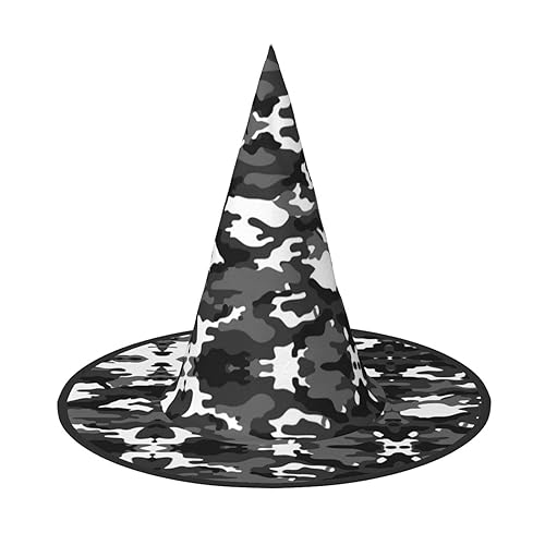 Mypiky Abstrakter Camouflage-Druck, Halloween-Hexenhüte, Kappe, Kegel, Hexenhüte, Kinder, Cosplay, Party, Kostüm, Dekorationen von Mypiky