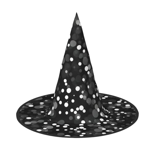 Mypiky Schwarz-weißer Punkt-Druck Halloween Hexenhüte Kappe Kegel Hexenhüte Kinder Cosplay Party Kostüm Dekorationen von Mypiky