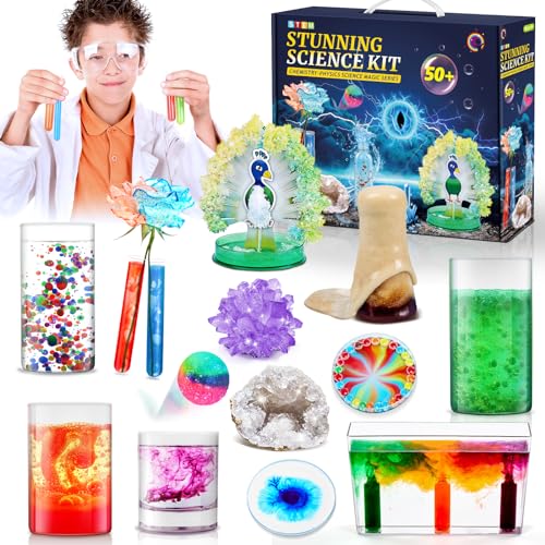 50+ Wissenschaft Experimente Kit für Kinder,Kristalle züchten, Geode,STEM Aktivitäten Wissenschaft Spielzeug für Jungen Mädchen Chemie Set, Großartiges Interaktives und Lernspielzeug von Mystooy