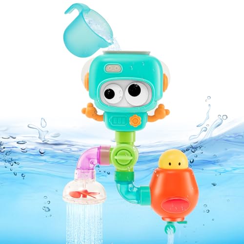 Badewannenspielzeug, DIY Wasserspielzeug Kinder, Badespass für Kinder Badewanne, Badespielzeug Baby ab 1 Jahr, Badespielzeug Kinder mit Saugnäpfe, Babyspielzeug Badespaß Geschenk Mädchen Jung von Mystooy