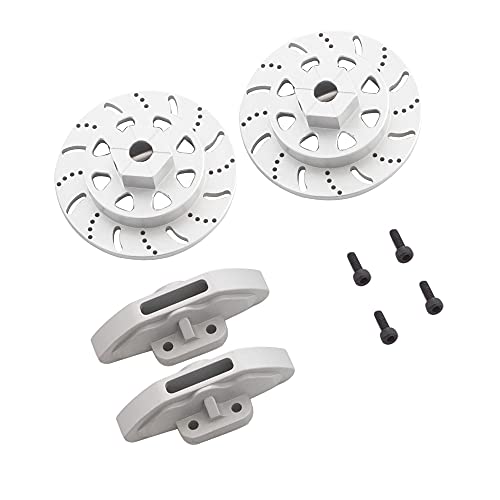 Mzpeldxk 2 Set Metall Felgen Bremse Scheiben Bremse Bremssattel Sechskant Adapter für AXIAL RBX10 Ryft 1/10 RC Crawler Upgrade Teile,2 von Mzpeldxk