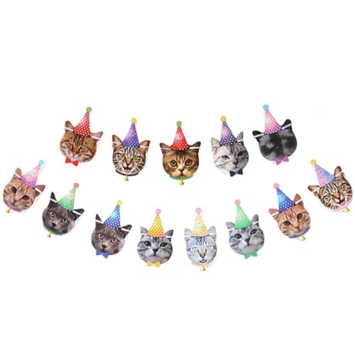 Mzpeldxk Haustier-Geburtstag-Banner Niedlich Wie Abgebildet Papier Katze Hund Geburtstagsparty Wimpelketten von Mzpeldxk