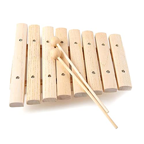 Mzpeldxk Kinder Kinder Natur 8 TöNe Xylophon Schlagzeug Toy Musik Instrument für Kinder Musik Entwickeln von Mzpeldxk