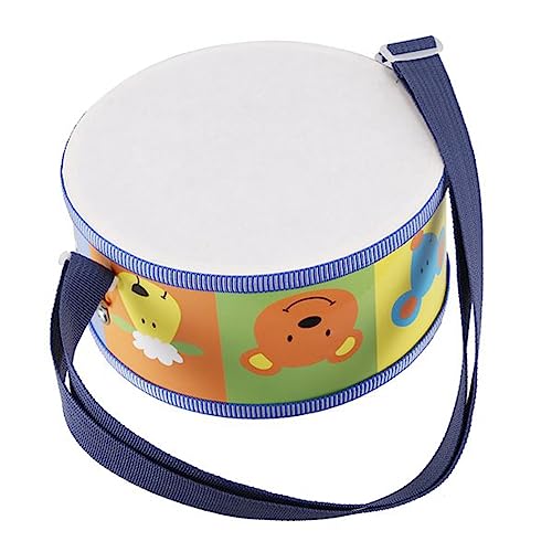 Mzpeldxk Kleines Trommelinstrument Aus für Kinder mit Bunten Tieren, Riemen und Trommelstöcken. Lehrmittel für die Früherziehung von Mzpeldxk