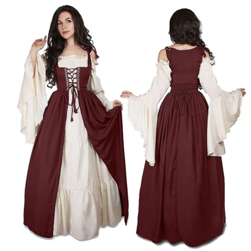 Mzshne Damen Cosplay Mittelalter Kleid Renaissance Ball Gothic Halloween Kostüm für Urlaub von Mzshne