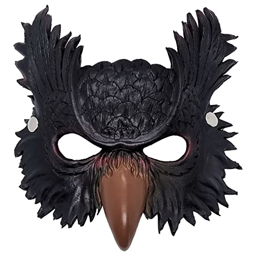 Mzztino Eulenmaske, Halbgesicht, Tiermaske, Eule, Cosplay, Maskerade, Halloween-Maske, Kostüm von Mzztino