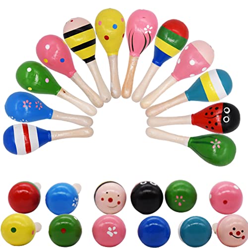 Mini Hölzerne Maracas,Percussion Maracas, Musik Rasseln Shaker,Sandhammer Hölzernes schlaginstrumente Musical Spielzeug für Kinder Bildungsspielzeug Musical Spielzeug von N\A