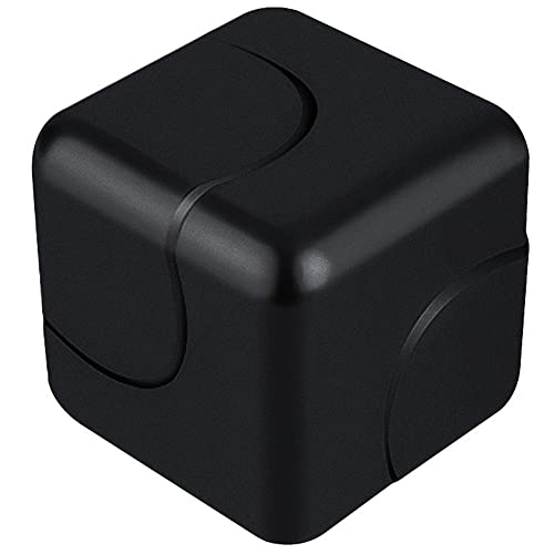 Fidget Spinner Decompress The Metal Cube Spin The Spinning Cube to Relieve Anxiety Help Improve Concentration (Black) von NC