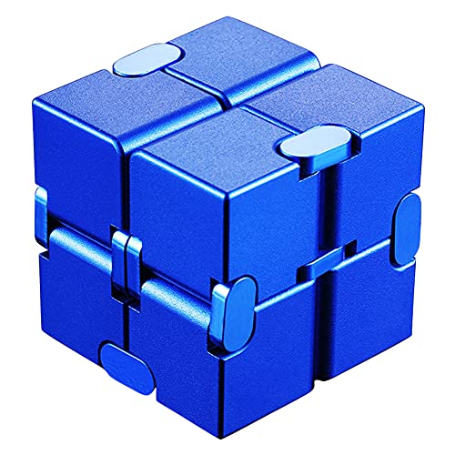 NC Fidget Cube Aluminum Alloy Pocket Finger Cube Folding Relieve Stress and Anxiety Durable and Easy to Carry (Blue) von NC