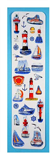 N / A Lesezeichen Leuchtturm 20 x 5cm Boot Möwe Anker Maritim Design Deko 27407 von N / A