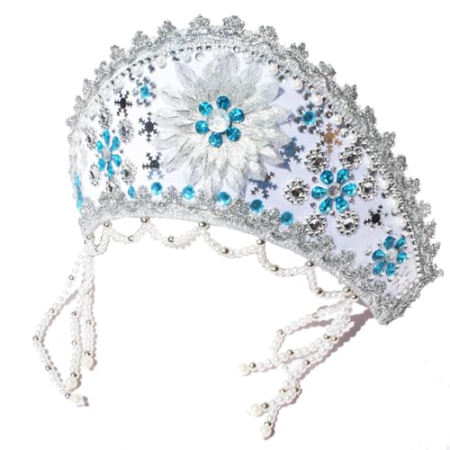 N_FROMM Kokoschnik Kokoshnik Haube Kopfschmuck slawische Krone Snegurotschka Weiß-Blau N_FROMM Kokoschnik Kokoshnik Haube Kopfschmuck slawische Krone Snegurotschka Weiß-Blau von N_FROMM