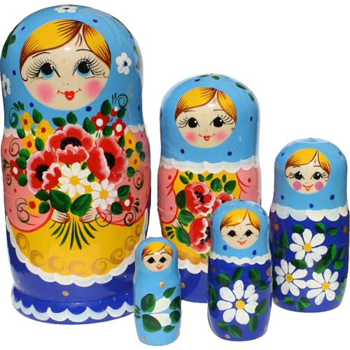 N_FROMM Matroschka Matrjoschka Puppen Babuschka Holz Deko Figuren Holz Set aus 5 Holzfiguren Sommerblumen 19 cm hoch N_FROMM Matroschka Matrjoschka Puppen Babuschka Holz Deko Figuren Holz Set aus 5 Holzfiguren Sommerblumen 19 cm hoch von N_FROMM
