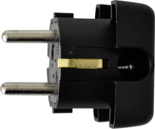 N & L 17839 Schutzkontakt-Flachstecker Kunststoff 230V Schwarz von N & L