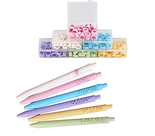 DIY Creative Letter Pen Set mit englischen Zahlen, Macaron 6 Farben Süße Stifte Kawaii Pen Coole Stifte Lustige Stifte Versenkbare Gel-Tintenstifte Kugelschreiber 0,5 mm schwarze Tinte von Dttra