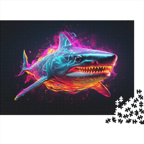 Shark Puzzle für Erwachsene, Puzzle mit 1000 Teilen, Puzzle für Erwachsene, 1000-teiliges Puzzlespiel, anspruchsvolles Puzzlespiel, 1000 Teile (75 x 50 cm) von NACHOMACHO