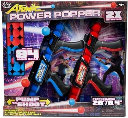 Atoomic Power Popper 2 Blaster Battle Pack mit 84 Schaumstoffbällen (4+ Jahre) | By NAEM von NAEM