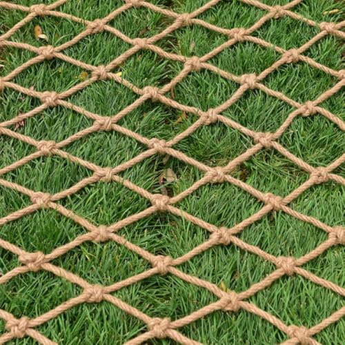 Dekoratives Outdoor-Seilnetz,10mm Dickes Hanfseilnetz,Kletternetz für Baumhäuser,Kindersicherheitsnetz für Treppen und Balkongeländer,Strickleiter-Hängematte für Den Außenbereich(Size:0.5mx2m) von NAIAWAN