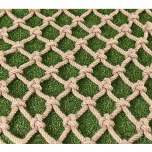 Dekoratives Outdoor-Seilnetz,10mm Dickes Hanfseilnetz,Kletternetz für Baumhäuser,Kindersicherheitsnetz für Treppen und Balkongeländer,Strickleiter-Hängematte für Den Außenbereich(Size:0.5mx3m) von NAIAWAN