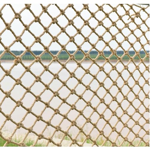 Dekoratives Outdoor-Seilnetz,10mm Dickes Hanfseilnetz,Kletternetz für Baumhäuser,Kindersicherheitsnetz für Treppen und Balkongeländer,Strickleiter-Hängematte für Den Außenbereich(Size:0.5mx4m) von NAIAWAN