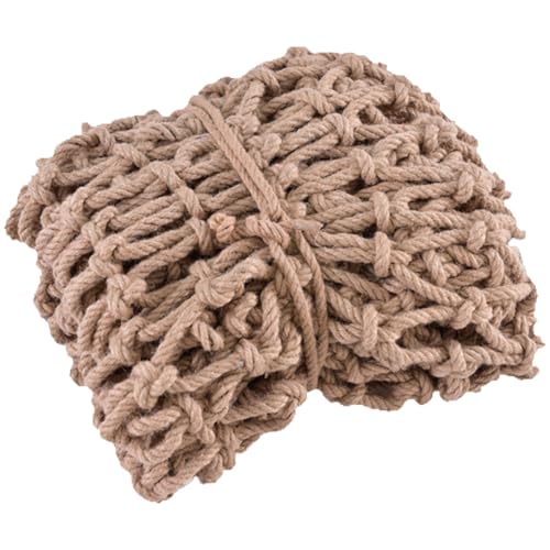 Dekoratives Outdoor-Seilnetz,10mm Dickes Hanfseilnetz,Kletternetz für Baumhäuser,Kindersicherheitsnetz für Treppen und Balkongeländer,Strickleiter-Hängematte für Den Außenbereich(Size:0.5mx9m) von NAIAWAN