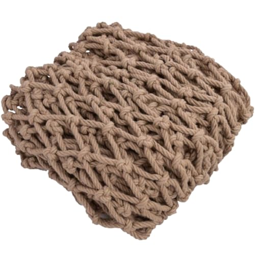 Dekoratives Outdoor-Seilnetz,10mm Dickes Hanfseilnetz,Kletternetz für Baumhäuser,Kindersicherheitsnetz für Treppen und Balkongeländer,Strickleiter-Hängematte für Den Außenbereich(Size:2.5mx7m) von NAIAWAN