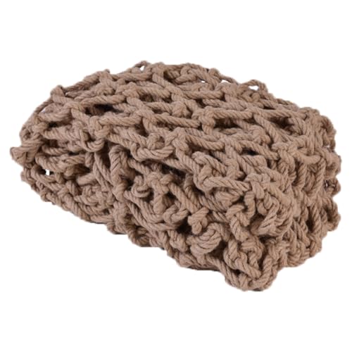 Dekoratives Outdoor-Seilnetz,10mm Dickes Hanfseilnetz,Kletternetz für Baumhäuser,Kindersicherheitsnetz für Treppen und Balkongeländer,Strickleiter-Hängematte für Den Außenbereich(Size:3.5mx8m) von NAIAWAN