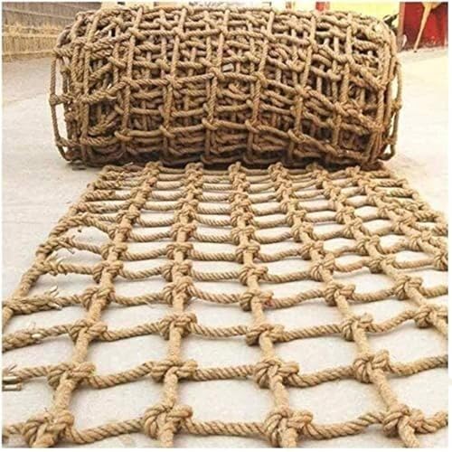 Kletternetz für Kinder und Erwachsene, 16mm Dicke Jute-Hanf Seilnetze, Kletternetz für Spielplätze, Strickleiterhängematte für Baumhäuser Im Freien, Robustes Großes Militär-Kletternetz(Size:1mx10m) von NAIAWAN