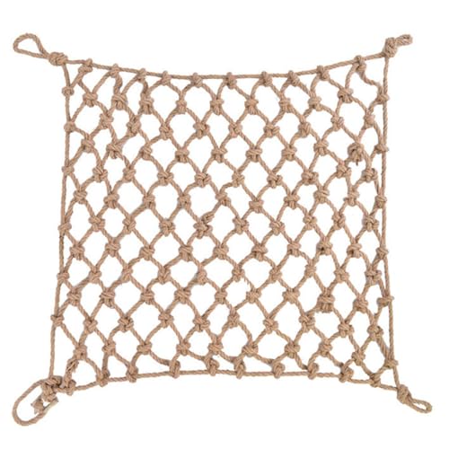 NAIAWAN Dekoratives Outdoor-Seilnetz,10mm Dickes Hanfseilnetz,Kletternetz für Baumhäuser,Kindersicherheitsnetz für Treppen und Balkongeländer,Strickleiter-Hängematte für Den Außenbereich(Size:2mx2m) von NAIAWAN