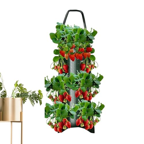 NAIYAN Erdbeer Anbaubeutel | Anbaubeutel Zum Aufhängen | Erdbeerpflanzer Zum Aufhängen | Ängender Erdbeerpflanzer | Hängende Gemüse Blumen Pflanzen Anbaubeutel Für Erdbeeren Tomaten Gemüse Und Obst von NAIYAN