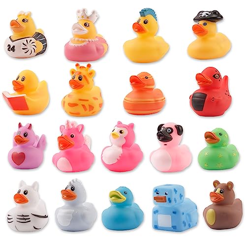 NAJILI 18 Stück gummiente Dekorationen, gelb Badeente, Mini Enten, Float quietscheente, Mini Enten badespielzeug für Dusche Babypartys Geburtstagspartys Partyzubehör von NAJILI