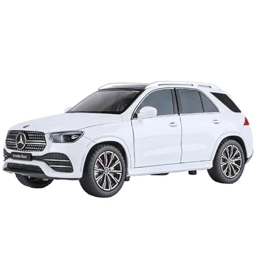 NALora Motorfahrzeuge Replika Auto 1:24 für Benz GLE 350 450 SUV Legierung Auto Modell Druckguss Metall Fahrzeuge Auto Simulation Sound Und Licht Originalgetreue Nachbildung (Color : White) von NALora