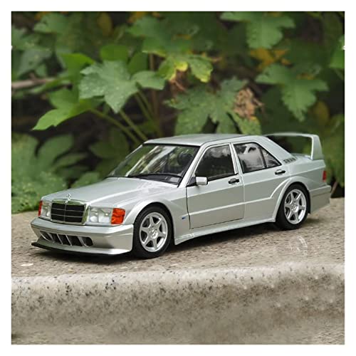 NALora Motorfahrzeuge Replika Auto Boutique Collection 1:18 Für Benz 190E W201 EVO Diecast Racing Car Model Replica Car Adult Collection Originalgetreue Nachbildung (Color : Silver) von NALora