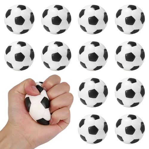 Mini Fußball 12 Stück Schaumstoffbälle 6.3cm Mini Sportbälle Kinder, Softball Fußball, Kinder Spielen Trainieren, Fussball Klein Fußball Stressbälle für Kinder und Erwachsene Fußball Party von NAMIS