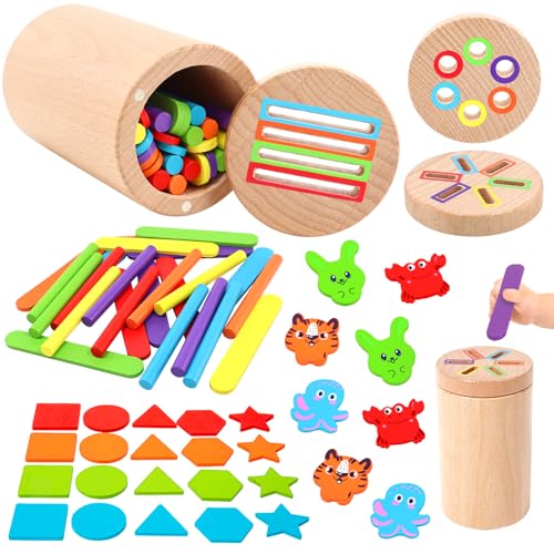 NAMIS Farbe Montessori Spielzeug ab 1 2 3 Jahr Holz Farbe Form Sortierspiel Baby Sensorik Spielzeug Motorikspielzeug Stapelspielzeug Lernspielzeug Geschenk für 1 Jahr Junge Mädchen NAMIS Farbe Montessori Spielzeug ab 1 2 3 Jahr Holz Farbe Form Sortierspiel Baby Sensorik Spielzeug Motorikspielzeug Stapelspielzeug Lernspielzeug Geschenk für 1 Jahr Junge Mädchen von NAMIS