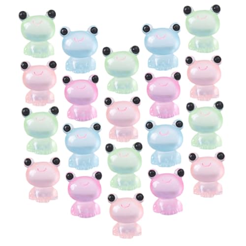 40st Mini-Frosch-Statue Süße Puppenhaus-Frosch-Ornament Leuchtende Puppenhaus Mini-frösche Feengarten-Accessoires Lernfigur Tiere Froschspielzeug -Set Skulptur Büro Harz Moos von NAMOARLY