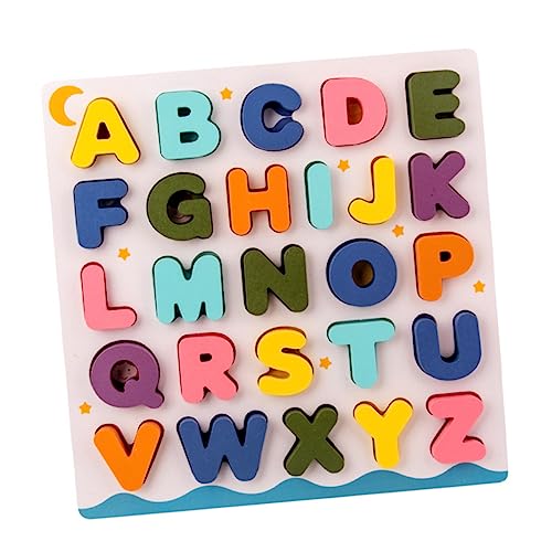 NAMOARLY 1 Satz Alphabet-blöcke-Puzzle- Frühpädagogisches Angebot Kognitive Spielsachen Aus Holzbausteinen Hand Greifen Blöcke Lernspielzeug Aus Holz Hölzern von NAMOARLY