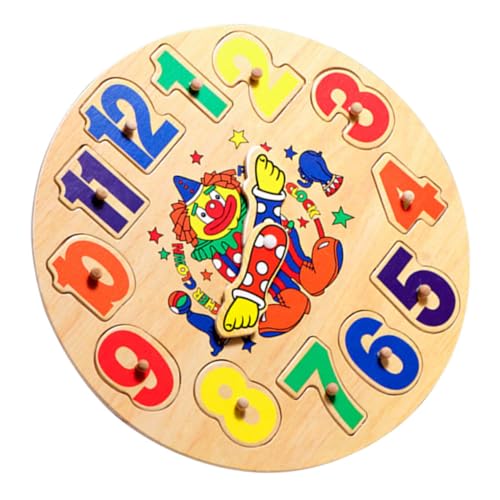 NAMOARLY 1 Satz Clown aus Holz Uhr interaktives Puzzle holzspielsachen laubsäge Kid Toys Zeiterkenntnis- pädagogisches sortierspielzeug Puzzle-Uhr hölzern von NAMOARLY