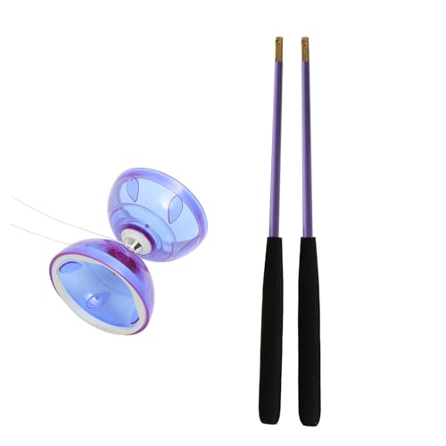 NAMOARLY 1 Satz Doppelköpfiges Diabolo jonglier diabolo für diabolo Diabolo für Erwachsene Plüsch Gadgets Fitness-Diabolo chinesisches Yo-Yo- weiches Gummi Violett von NAMOARLY