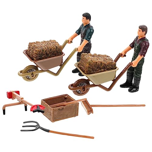 NAMOARLY 1 Satz Farmer-charaktermodell Mini-Dekoration Miniatur-Bauernhof-Verzierungen Spielzeugzubehör Für Den Bauernhof Mini-Bauernhof-Dekoration Mini-Farm-Tool-Modell Miniaturen Plastik von NAMOARLY