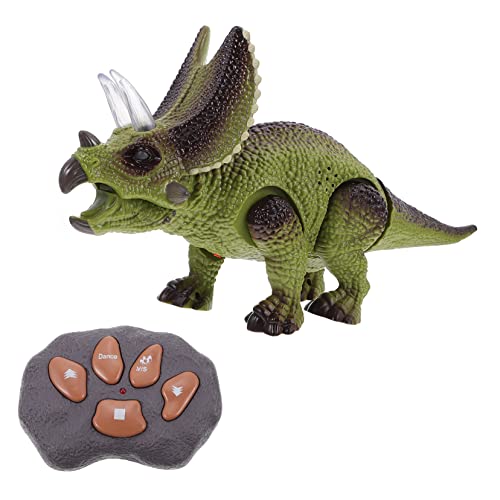 NAMOARLY 1 Satz Fernbedienung Dinosaurier ferngesteuertes Spielzeug Musical Spielzeug für Kinder kinderspielzeug Toys gehendes Dinosaurierspielzeug wandelnder Triceratops Plastik Green von NAMOARLY