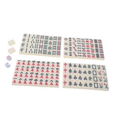 NAMOARLY 1 Satz Mini-Mahjong Automatischer Mahjong-Tisch Mahjong-Karten Euchre-würfel Mahjong-Spiel Schachbrett Flagge Mahjong Tragbares Mahjong Geheimes Brettspiel Gestell Melamin von NAMOARLY