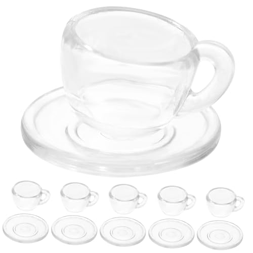 NAMOARLY 1 Satz Mini-Tasse bastelsets für bastelzeug für Kleine Teeservice spielzeuggeschirr für Puppenhauszubehör Miniatur-Teegeschirr Mini-Untertasse Plastik von NAMOARLY