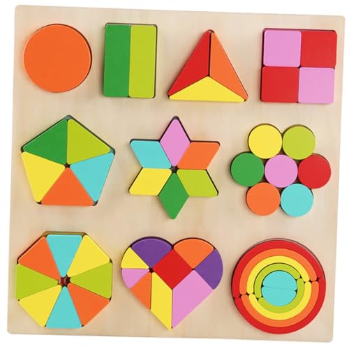 NAMOARLY 1 Satz Puzzle Der Frühen Bildung Geometrisches Paarungsspielzeug Holzspielzeug Bildungsspielzeug Lehrmittelspielzeug Puzzle in Babyform Lehrspielzeug Farbblöcke Formen Hölzern von NAMOARLY